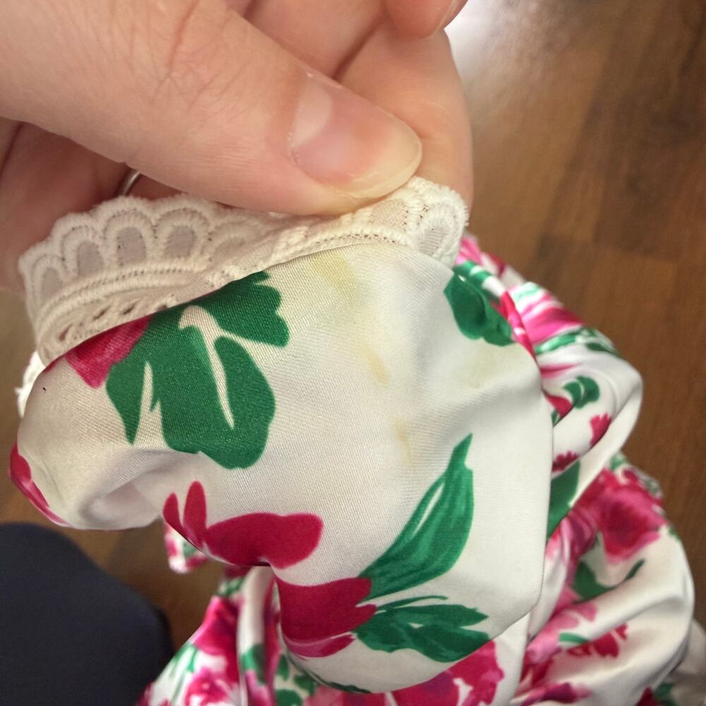 For Love & Lemons Petal Tank Mini Dress Floral Sz L Ruched Ruffle Garden Party - Picture 6 of 9